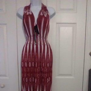 SEXY SUMMER Women's Red Sleeveless Summer Dress